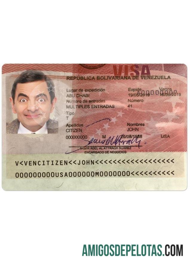 Visto para a Venezuela modelo